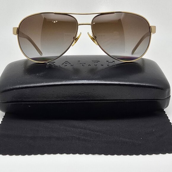 Ralph by Ralph Lauren RA4004 Horn Frame Polarized Brown Aviator Sunglasses 59mm - Picture 1 of 16